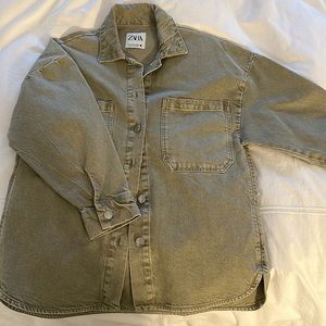 Green Zara Shirt Jacket